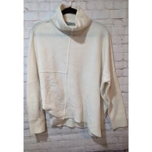 Allsaints Womens Lock Roll M Sweater Oversized Wool Yak Side Slit Asymmetric